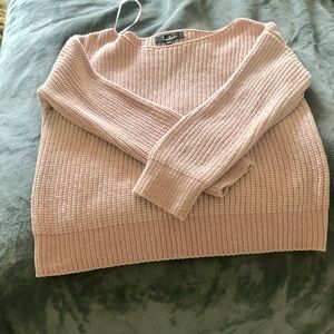 Lulu’s light pink chenille boatneck sweater XS